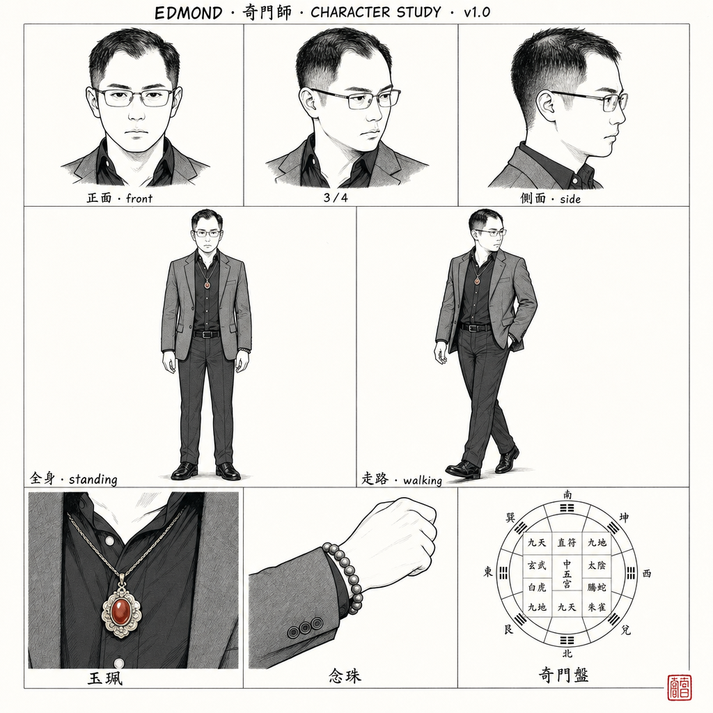 CH1 · Master Character Sheet — Multi-Pose Grid